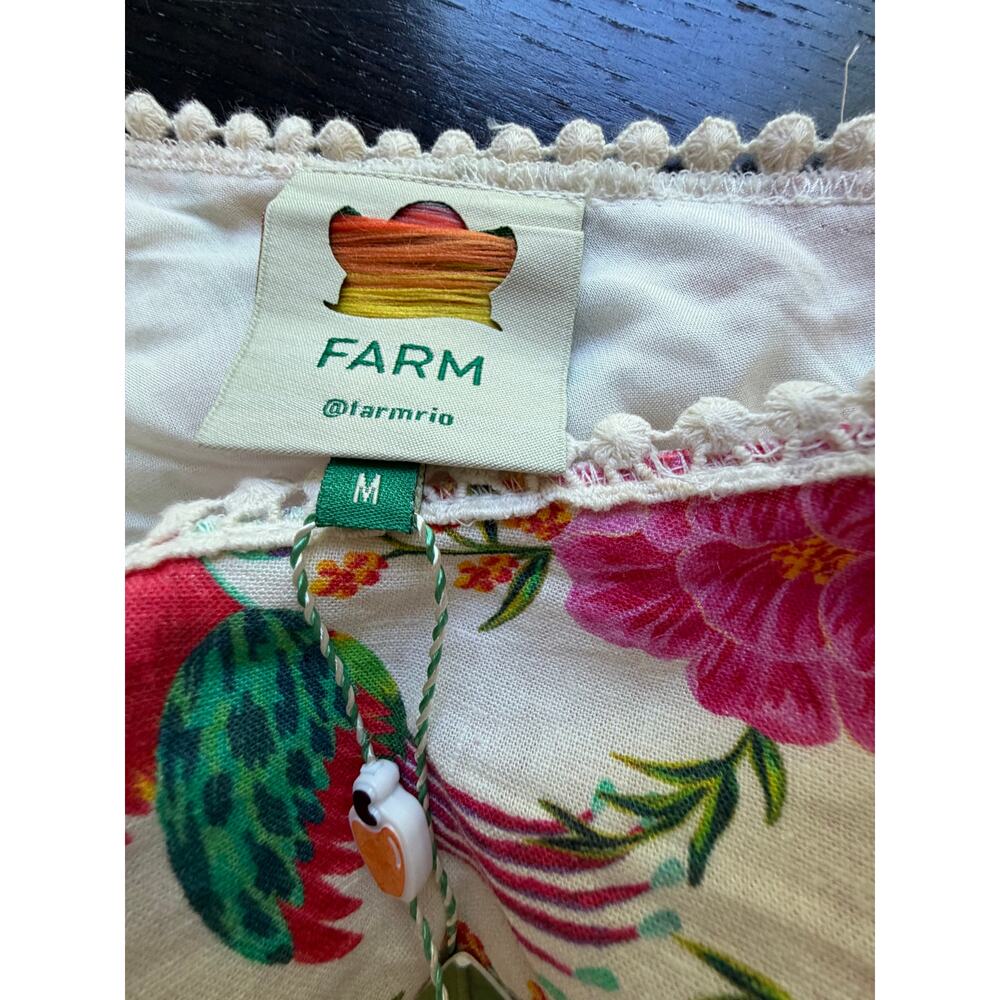 Farm Rio NEW Toucans Garden One Shoulder Embroidered Mini Dress, Med - Picture 7 of 11